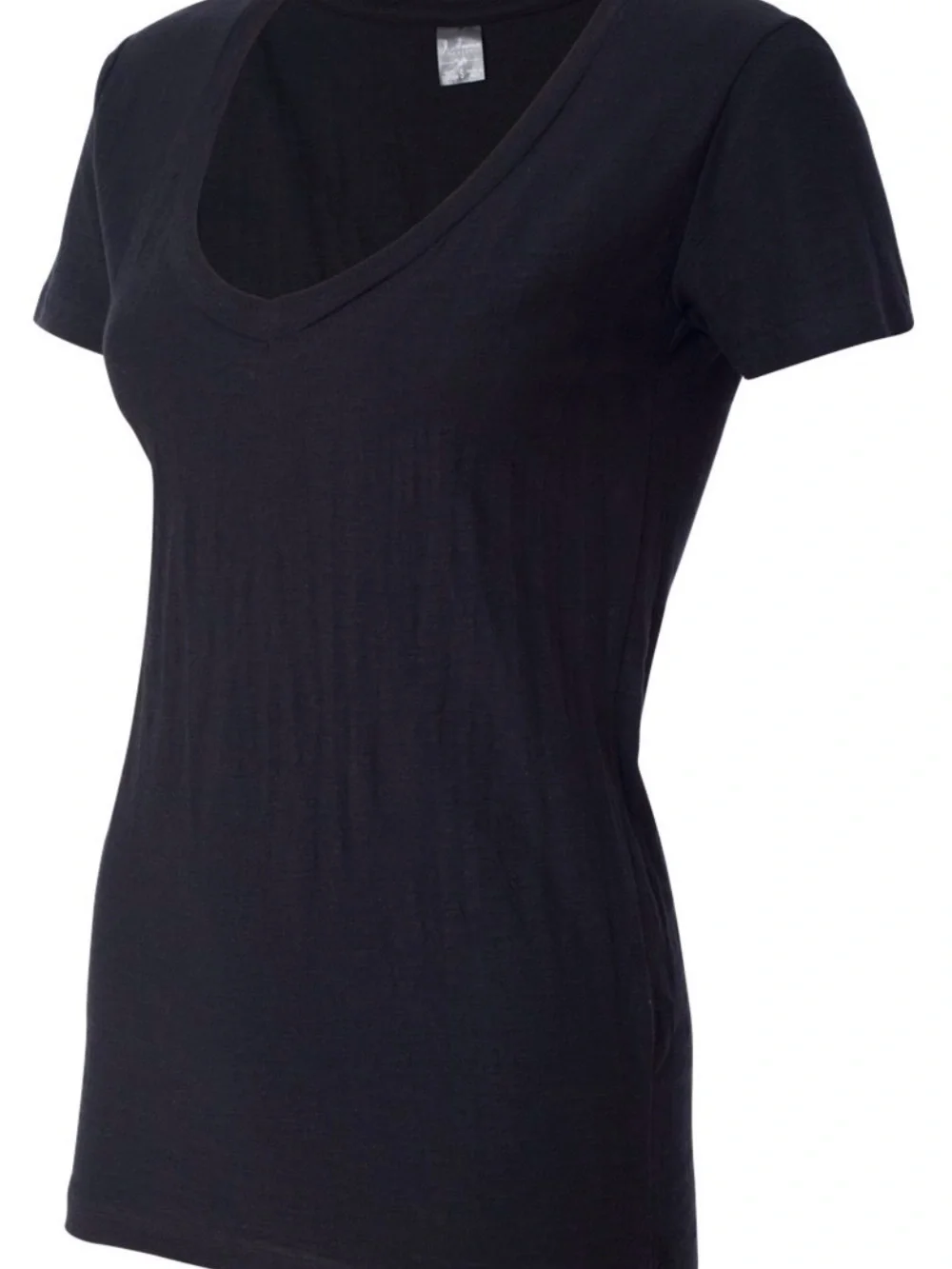 J. America Women's V-Neck Slub T-Shirt - Picture 2 of 3